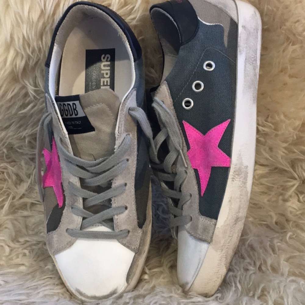 Golden Goose Super-Star classic, canvas camo sneaker